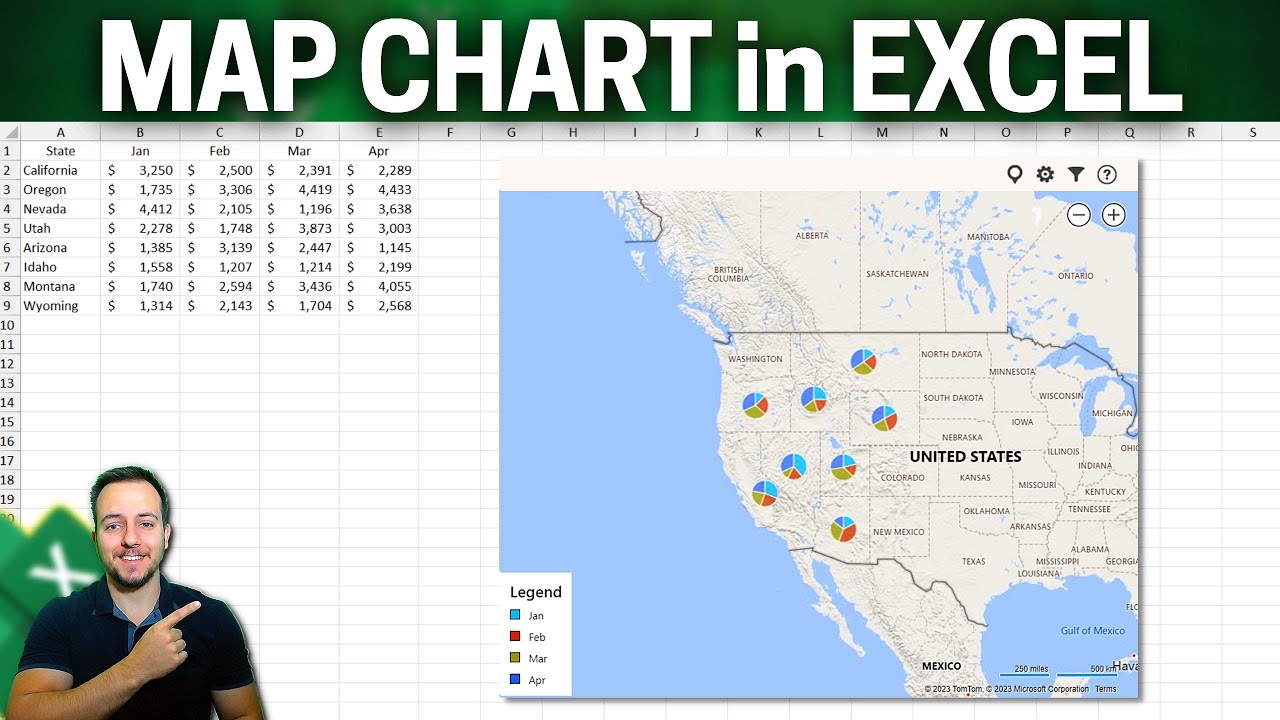 How To Insert A Map Chart In Excel Interactive Excel Chart Youtube