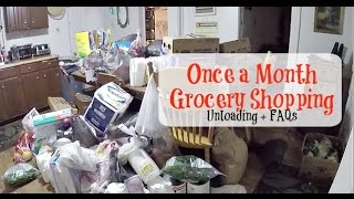 Large Family Once a Month Grocery Shopping Unloading + FAQs Video