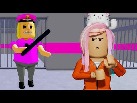 Escaping Barry's Police Girl Family Prison (Roblox Story)