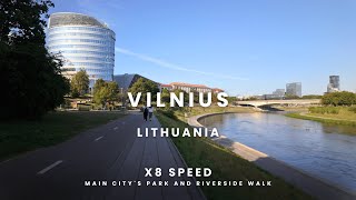 Vilnius | Lithuania | Main city's park and riverside walk | 4K 60 FPS | x8