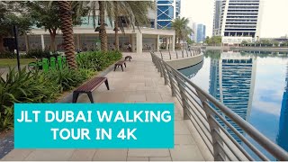 JLT Walkthrough Around Lake Almas East 4K | Jumeirah Lakes Towers, Dubai walking tour | Dubai walk