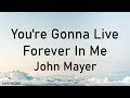 John Mayer - You're Gonna Live Forever In Me (Cover by Kina Grannis + Lirik)