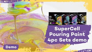 SuperCell Pouring Paint Set Premium 4pc demo