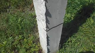 Cracked concrete post