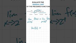 Evaluate the general limite of the piecewise function