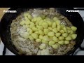 an easy and delicious dinner potato gnocchi with mushroom sauce.