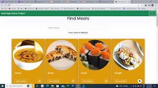 Meal App Demo Project | For Coding ninjas Skill Test-2