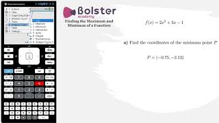 TI Nspire - Finding the Maximum and Minimum of a Function