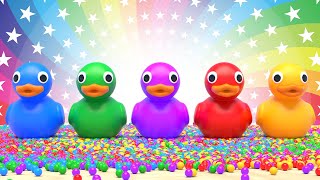 Color Ducks Song! | B-i-n-g-o Learn Color Train Nursery Rhymes Playground | Baby & Kids Songs