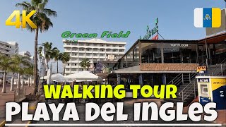 Playa Del Ingles - Irish Centre \u0026 Greenfield Hotel Gran Canaria 4K Walking Tour