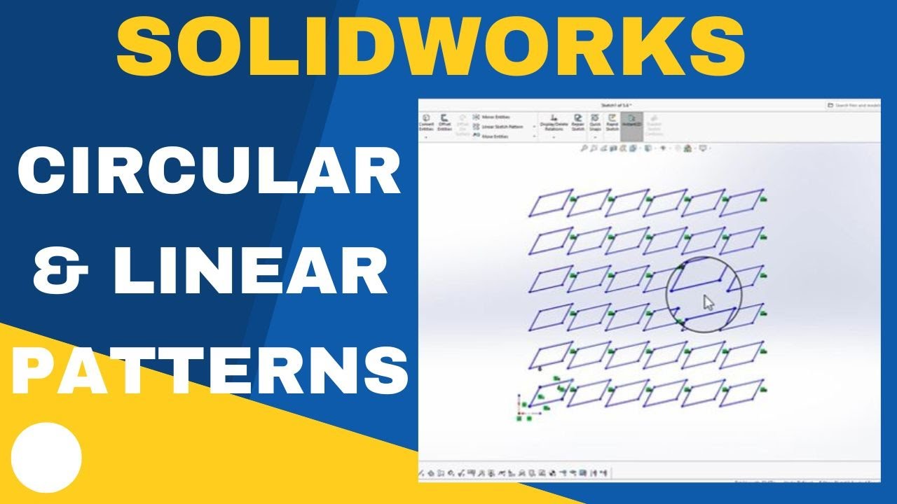 Creating Linear Circular Patterns In A Sketch In Solidworks Youtube