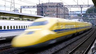 【4K】東海道新幹線ドクターイエローT5 のぞみ計測 小田原駅通過シーン（2021年5月8日）