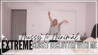 NEW! MESSY TO MINIMAL 2024 | DECLUTTERING MY CLOTHES | EXTREME Clean declutter + minimize with me