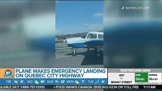 Small plane makes emergency landing on Quebec highway