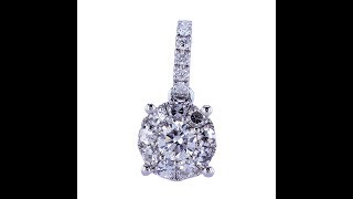 0.47 CT F SI Cluster Diamond Solitaire Pendant