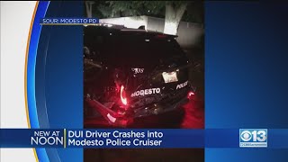 DUI Driver Accused Of Rear-Ending Modesto Police Patrol Car, Running From Scene