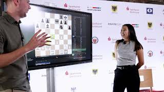 Dinara Wagner nach ihrer Partie gegen Elisabeth Pähtz | Sparkassen Chess Trophy 2024