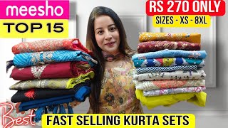 😍 Meesho 15 TOP SELLING Kurti/Kurta Dupatta set/Cord Set Haul Starting 270 #meesho #meeshohaul #haul