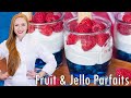 EASY Berry Cheesecake Parfait - with Blueberry Jello! Perfect for Summer & Fourth of July!