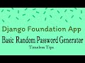 Python Django Basic Project Password Generator App Part 2