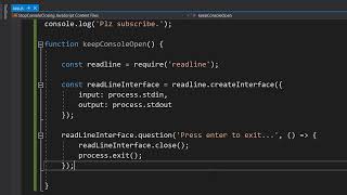 How to Wait for User Input in Javascript - Keep the Console Open (Node.JS)