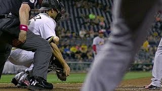 STL@PIT: Jay crosses the plate on Morris' wild pitch