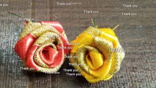 How to make easy rose flowers for hair brooch / lace /simple ribbon flowers