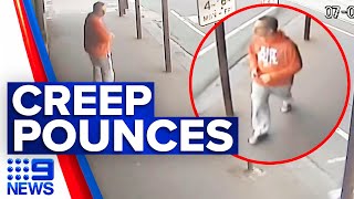 CCTV captures woman being stalked in Melbourne | 9 News Australia