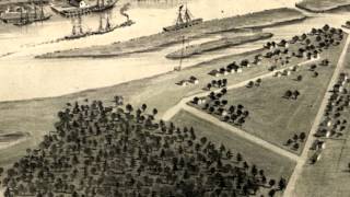 Bay City Michigan 1867 Panoramic Bird's Eye View Map 6444