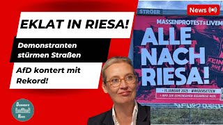 🚨Eklat in Riesa! Demonstranten stürmen Straßen – AfD kontert mit Rekord!🚨