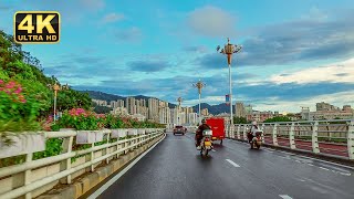 驾车中国福建省中西部城市：三明市。轻轻音乐！4K Driving in Sanming, Fujian, China