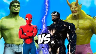 SPIDER-MAN & HULK vs VENOM & ULTIMATE GREEN GOBLIN - EPIC SUPERHEROES BATTLE