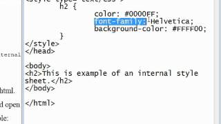 How to Create an Internal Style Sheet Video