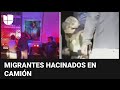 Rescatan a 230 migrantes hacinados en un camión en Puebla, México