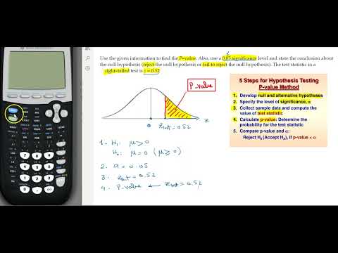 Hypothesis Testing, P-Value Method (using TI-84 Calculator) - YouTube