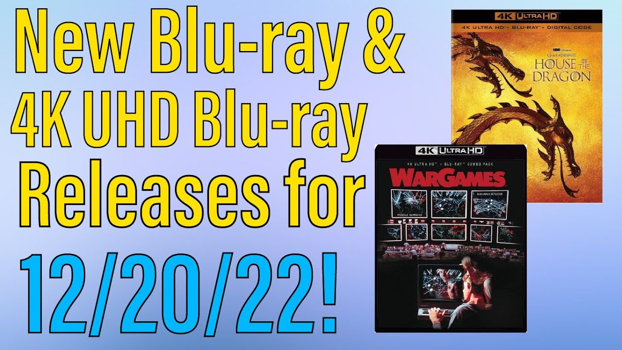 New Blu-ray & 4K UHD Blu-ray Releases For 12/20/22! - YouTube