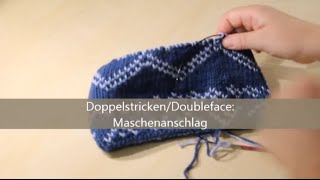 Doubleface stricken - verständlich erklärt - Maschenanschlag