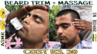 Beard Trimming With A Bonus Massage In Bihar | ASMR #BarberCultureBihar