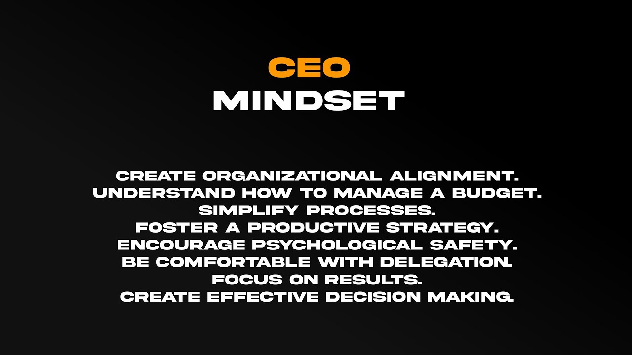 Ceo Mindset Youtube
