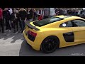Supercars Leaving Cars & Coffee Brescia 2019  Crowd Goes CRAZY + POLICE Officer!