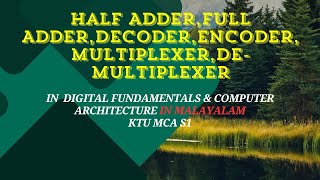 Half Adder,Full Adder,Decoder,Encoder,Multiplexer,De-Multiplexer DFCA MODULE 1 IN MALAYALAM KTU MCA