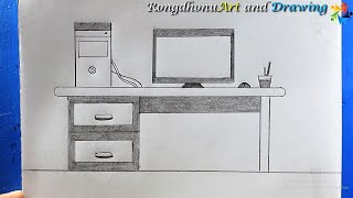 How to Draw a Computer Table