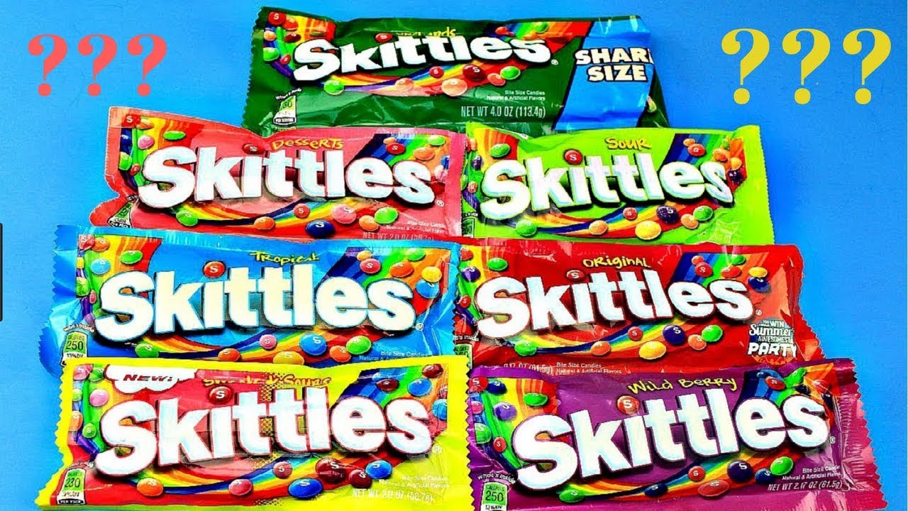 HOW MANY SKITTLES PEICES ARE THERE IN Skittle Pack ? Opening Different ...