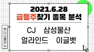 [급등주찾기] #CJ #삼성물산 #얼라인드 #이글벳