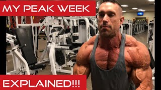 My PEAK WEEK Explained!!! What I eat, cutting water, sodium, carb deplete, carb load, dry out