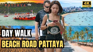 Experience A Regular Day on Pattaya Beach Road - 4K Walking Tour