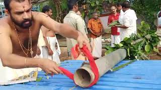 കടയ്ക്കൽ ശ്രീ മഹാശിവക്ഷേത്രം നവരാത്രി ആഘോഷത്തിന്റെ ഭാഗമായുള്ള പന്തലിന്റെ  നിർമ്മാണ കാൽനാട്ടു ചടങ്ങ്