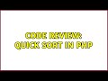 Code Review: Quick sort in PHP