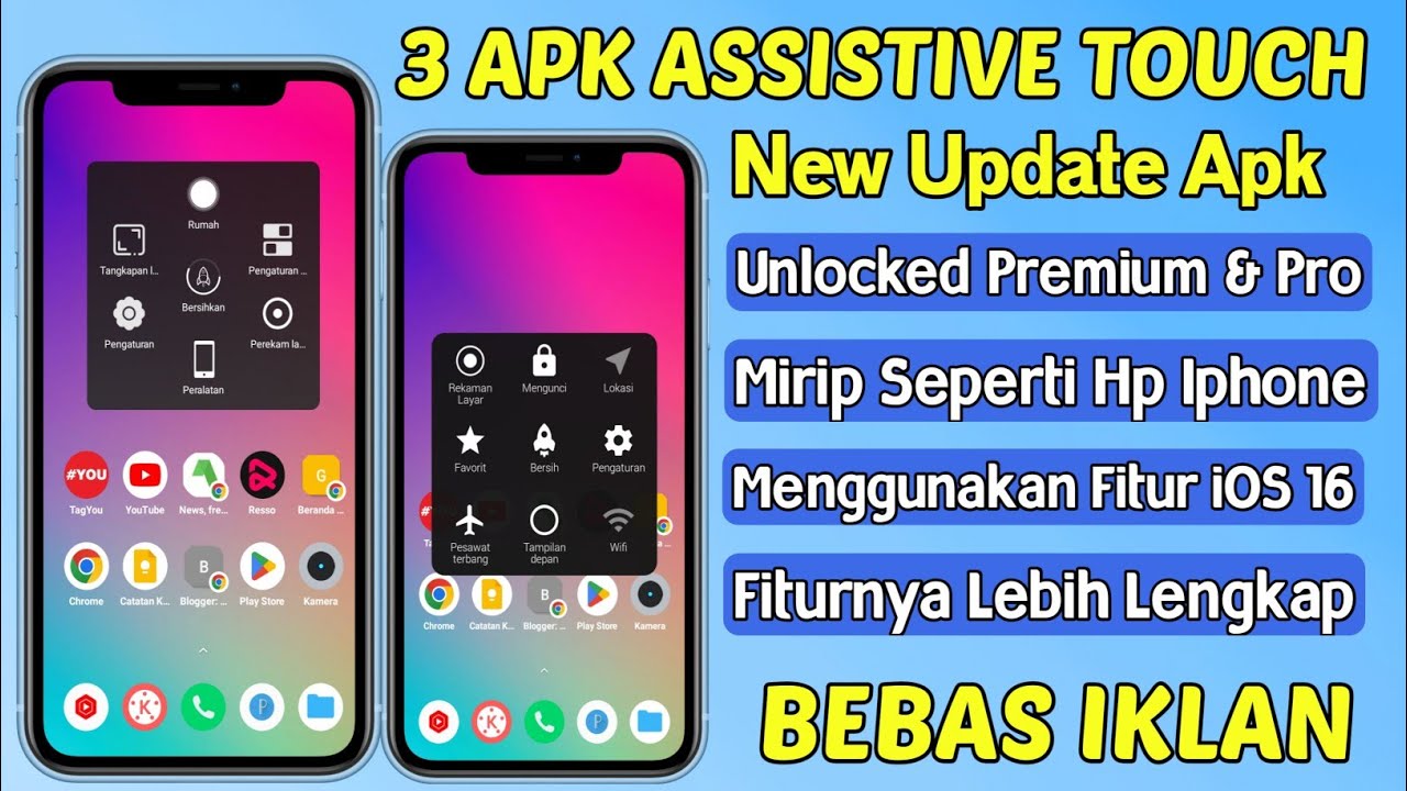 3 Aplikasi Assistive Touch Android IOS 16 - YouTube