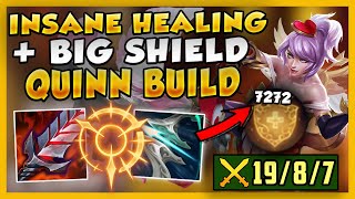 BIGGEST OVERHEAL SHIELD QUINN BUILD TO DOMINATE *ANY* GAME (CRAZY HEALING) - League of Legends